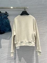 Celine Sweatshirt In Cotton Fleece Beige Melange/Burgundy - 3