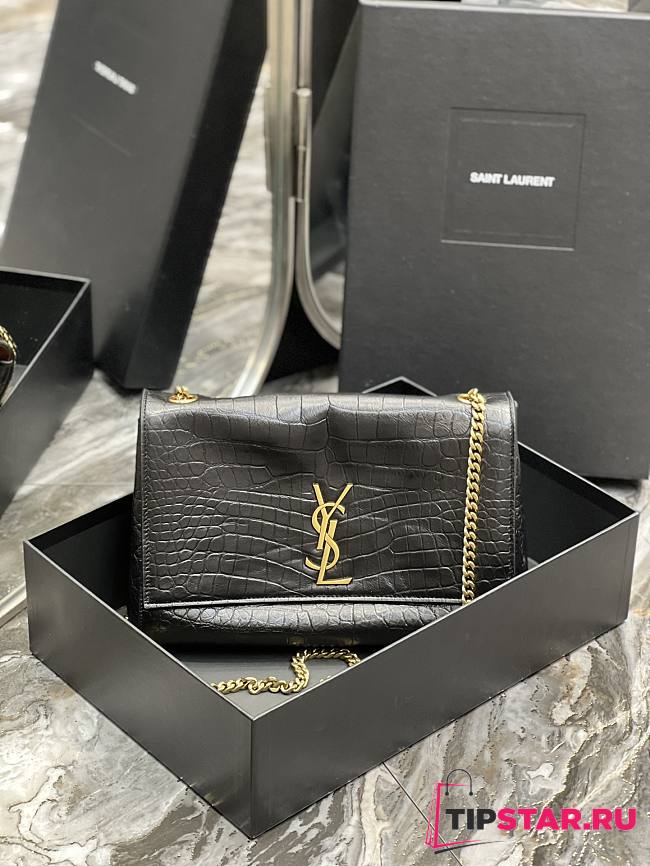 YSL Reversible Kate In Crocodile-Embossed Leather 553804 Size 28.5x20x6cm - 1
