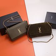 YSL Reversible Medium Kate In Suede 553804 Loden Green Size 28.5x20x6cm - 1