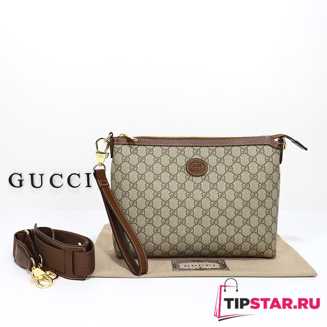 Gucci Messenger Bag With Interlocking G Beige and ebony 726833 Size 30*22*5cm - 1