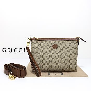 Gucci Messenger Bag With Interlocking G Beige and ebony 726833 Size 30*22*5cm