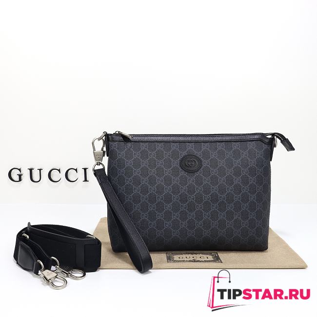 Gucci Messenger Bag With Interlocking G Black GG 726833 Size 30*22*5cm - 1