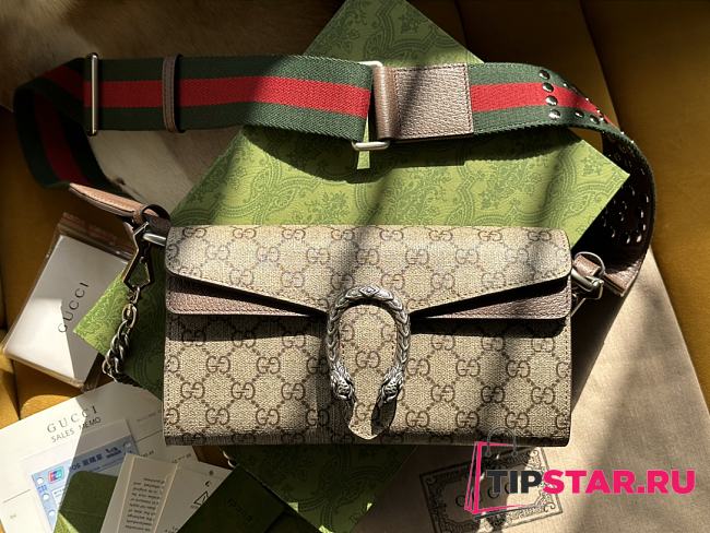 Gucci Dionysus Small Shoulder Bag ‎731782 Beige and ebony Size 25x14x4cm - 1
