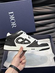 Dior B57 Mid-Top Sneaker Black and White Smooth Calfskin with Beige and Black Dior Oblique Jacquard - 5