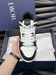 Dior B57 Mid-Top Sneaker Black and White Smooth Calfskin with Beige and Black Dior Oblique Jacquard - 4