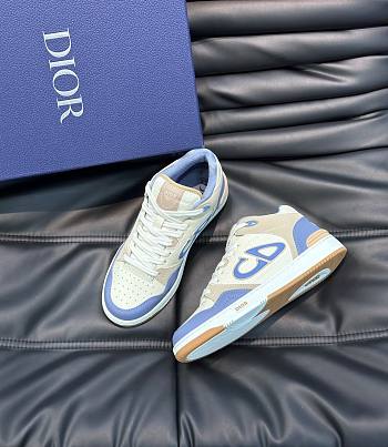 Dior B57 Mid-Top Sneaker Blue and Cream Smooth Calfskin and Beige Suede