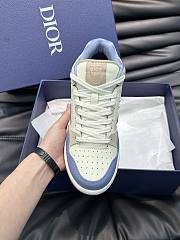 Dior B57 Mid-Top Sneaker Blue and Cream Smooth Calfskin and Beige Suede - 3