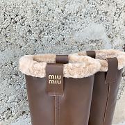Miumiu Fumé Leather Boots Sienna Brown - 5