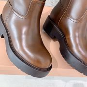 Miumiu Fumé Leather Boots Sienna Brown - 4