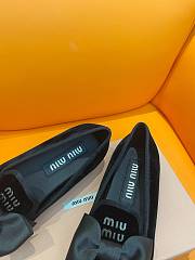 Miumiu Velvet Slippers Black Grosgrain Bow - 5