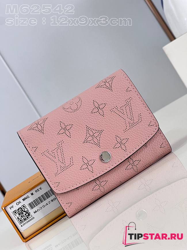 Louis Vuitton M62541 Iris Compact Wallet Magnolia Pink Size 12 x 9.5 x 3 cm - 1