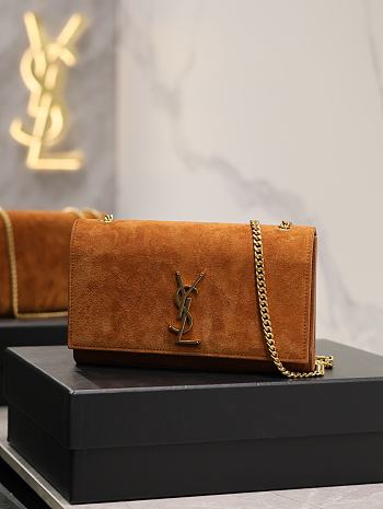 YSL Kate Small In Suede 469390 Camel Brown Size 20 X 12.5 X 5 CM