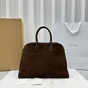 The Row Soft Margaux 17 Bag In Suede Desert Brown Size 43x24x30 cm - 1