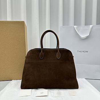 The Row Soft Margaux 17 Bag In Suede Desert Brown Size 43x24x30 cm