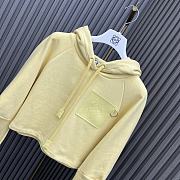 Loewe Cropped Hoodie In Cotton Vanilla Yellow - 2