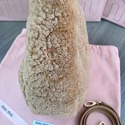 Miumiu Wander Shearling Hobo Bag Caramel Size 17x20x6cm - 4