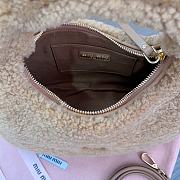 Miumiu Wander Shearling Hobo Bag Caramel Size 17x20x6cm - 3