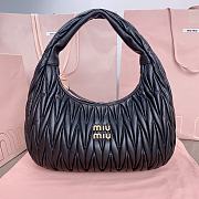 Miumiu Wander Matelassé Nappa Leather Hobo Bag Black Size 29x24x9.5cm - 1