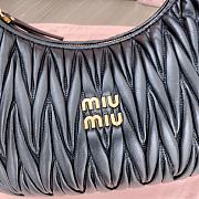 Miumiu Wander Matelassé Nappa Leather Hobo Bag Black Size 29x24x9.5cm - 2