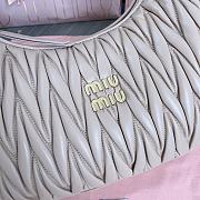 Miumiu Wander Matelassé Nappa Leather Hobo Bag Cameo Size 29x24x9.5cm - 5