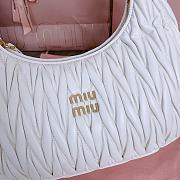 Miumiu Wander Matelassé Nappa Leather Hobo Bag White Size 29x24x9.5cm - 4