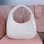 Miumiu Wander Matelassé Nappa Leather Hobo Bag White Size 29x24x9.5cm - 2
