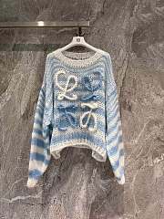 Loewe Anagram Sweater In Mohair White/Blue - 1