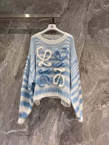 Loewe Anagram Sweater In Mohair White/Blue