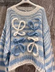 Loewe Anagram Sweater In Mohair White/Blue - 2