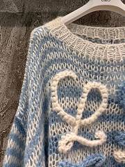 Loewe Anagram Sweater In Mohair White/Blue - 3