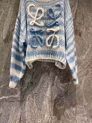 Loewe Anagram Sweater In Mohair White/Blue - 3