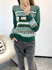 Loewe Sweater In Wool Dark Green/Multicolour - 4