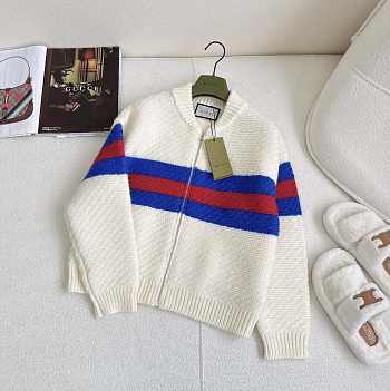 Gucci Wool Mohair Cardigan With Web 766117