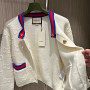 Gucci Felted GG Wool Cardigan With Web 764687 - 2