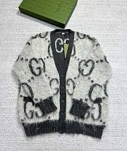 Gucci Reversible Gg Mohair Cardigan Gray 635160 - 1