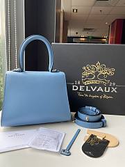 Delvaux Brillant Mini in Box Calf Blue Size 20x11.5x16 cm - 3