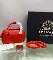 Delvaux Cool Box Nano in Taurillon Soft Red Size 16.5x7.5x10.5 cm - 1