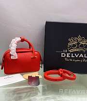 Delvaux Cool Box Nano in Taurillon Soft Red Size 16.5x7.5x10.5 cm - 2