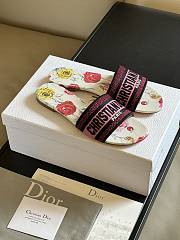 Dior Dway Slide White Multicolor Florilegio Embroidered Cotton - 1