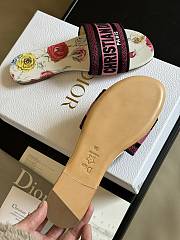 Dior Dway Slide White Multicolor Florilegio Embroidered Cotton - 2