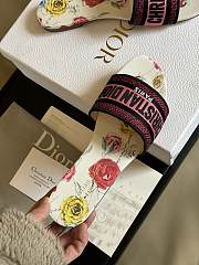 Dior Dway Slide White Multicolor Florilegio Embroidered Cotton - 3