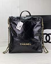 Chanel 22 Backpack Shiny Calfskin & Gold-Tone Metal Black AS3859 Size 34 × 29 × 8 cm - 1