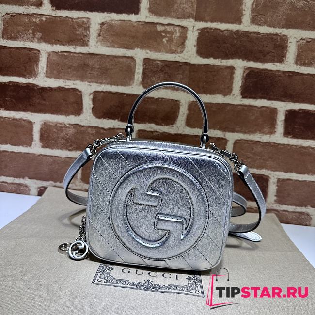 Gucci Blondie Top Handle Bag 744434 Silver Size 17x15x9 cm - 1