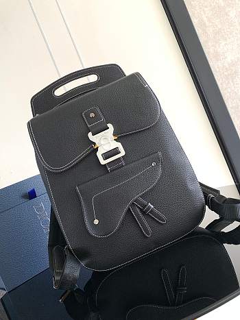 Dior Gallop Backpack Black Grained Calfskin Size 28 x 40 x 12 cm