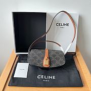 Celine Clutch On Strap Tabou In Triomphe Canvas And Calfskin Tan Size 18.5 X 9.5 X 5 CM - 1