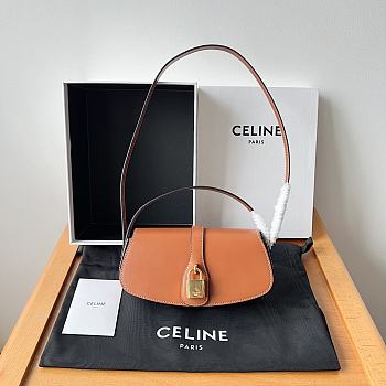 Celine Clutch On Strap Tabou In Smooth Calfskin Tan Size 18.5 X 9.5 X 5 CM