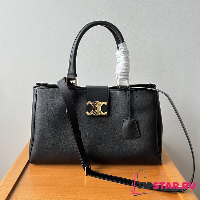 Celine Medium Appoline Bag In Supple Calfskin Black Size 37.5 X 22 X 16 CM - 1