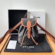 Celine Mini Backpack Folco In Triomphe Canvas And Calfskin Tan Size 18.5 X 20 X 10 CM - 1