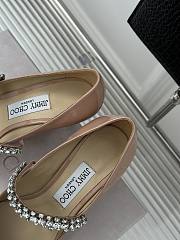 Jimmy Choo Bing Pump 65 Linen Patent Leather Pumps With Crystals Pink - 4