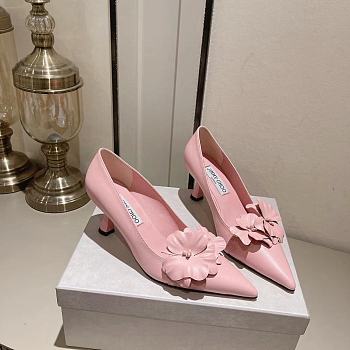 Jimmy Choo Rosalia Flowers 65 Rose Nappa Leather Pumps With Flowers Pink
